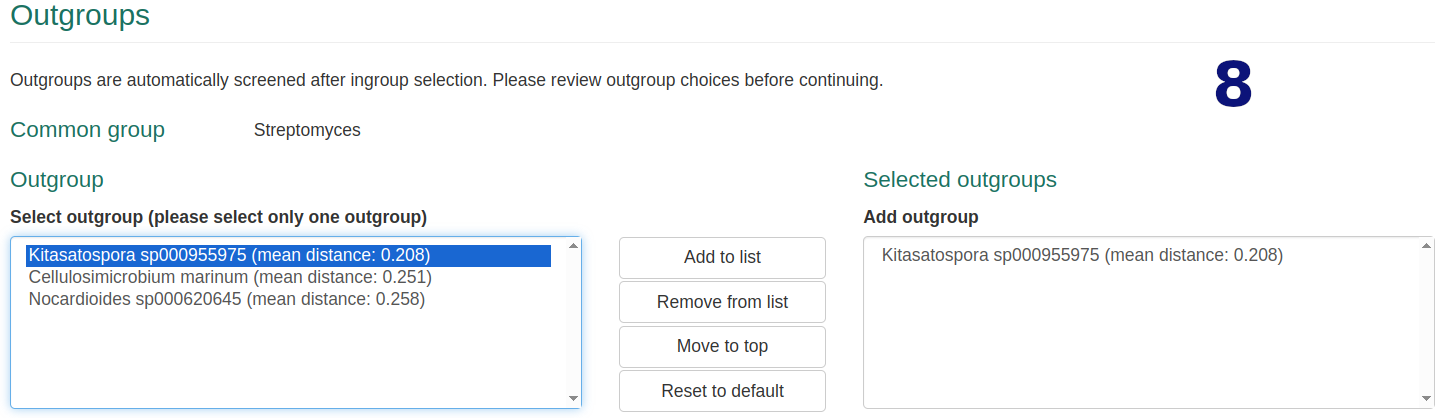 outgroup selection